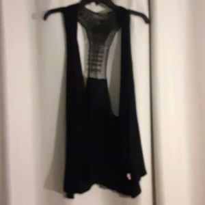 Cha Cha Vente L best  t-back vest with rhynstones gold  Boho